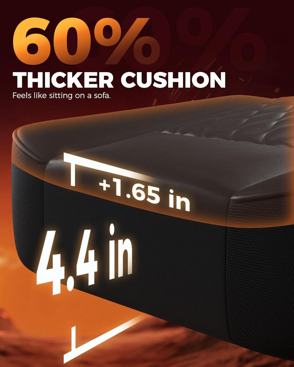 GTPLAYER Big and Tall Gaming Chair with Footrest, Ergonomic Office Desk Chair with 4.4in Thick Cushion