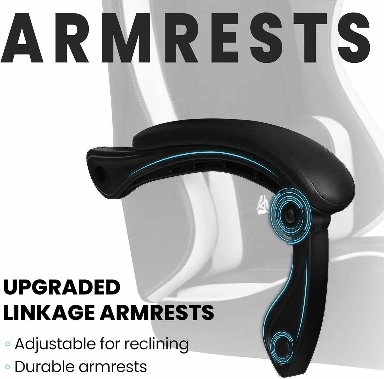 N-GEN GAMING Video Gaming Chair with Footrest Lumbar Support for Home Office High Back Recliner Height Adjustable Ergonomic Comfy Leather Computer Desk Chair (White)