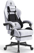 Dowinx Gaming Chair Fabric with Pocket Spring Cushion, Massage Game Chair Cloth with Headrest,
