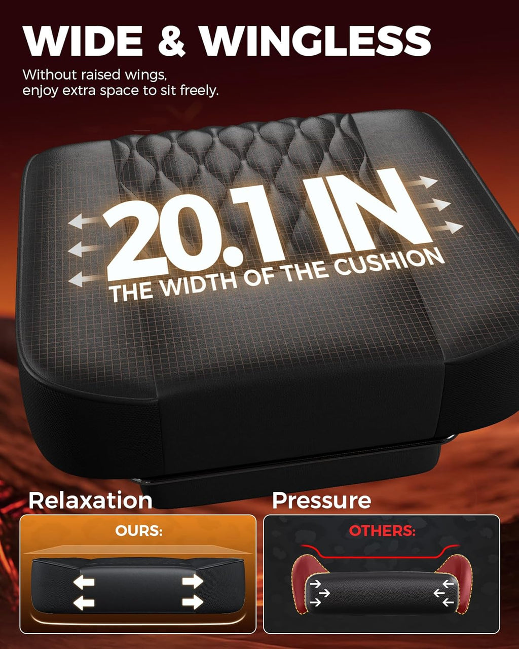 GTPLAYER Big and Tall Gaming Chair with Footrest, Ergonomic Office Desk Chair with 4.4in Thick Cushion