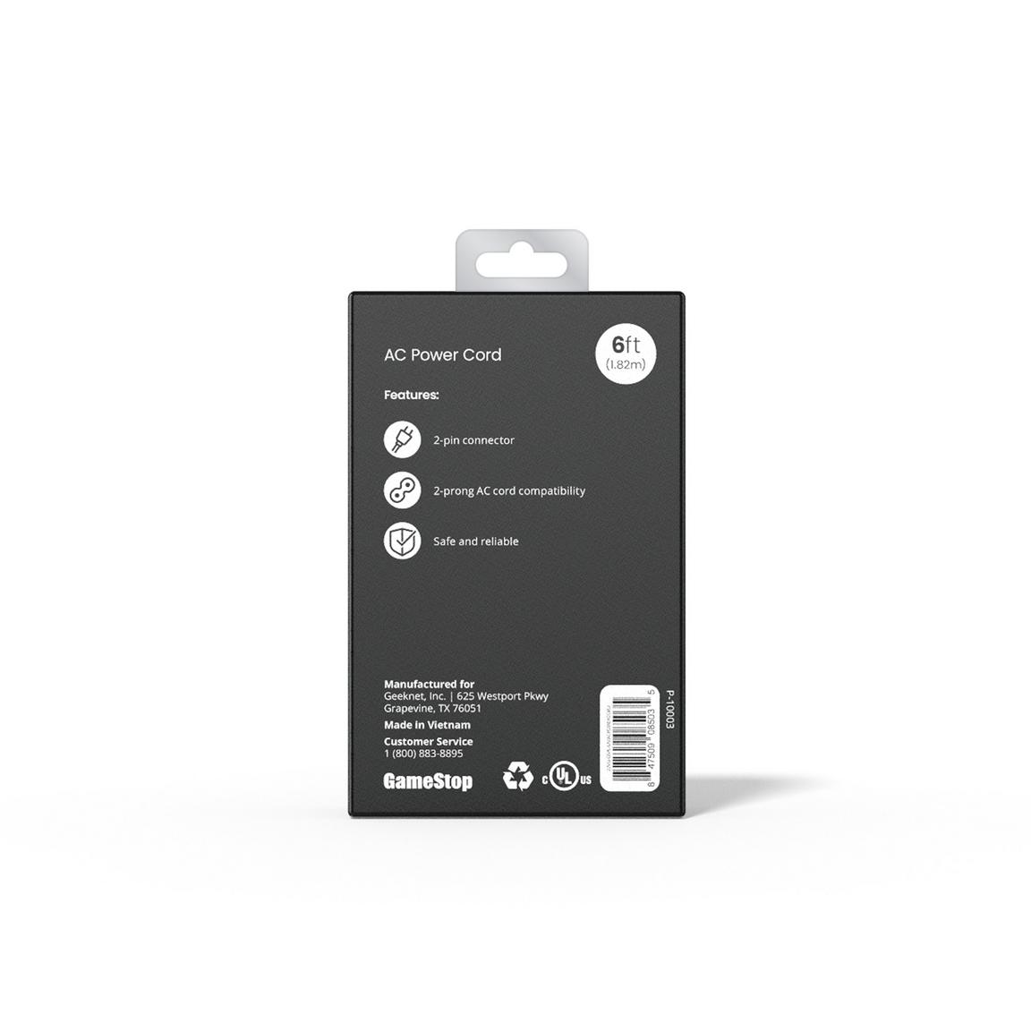 GameStop Universal 6ft AC Power Cord for PlayStation 4, PlayStation 5, Xbox One, and Xbox Series X