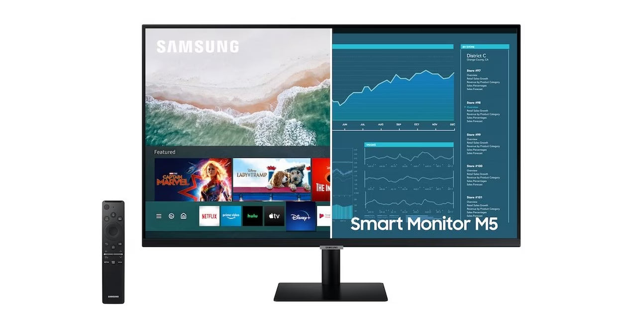 Samsung M5 32-in FHD (1920x1080) 60Hz 8ms Smart Monitor with Streaming TV LS32AM500NNXZA